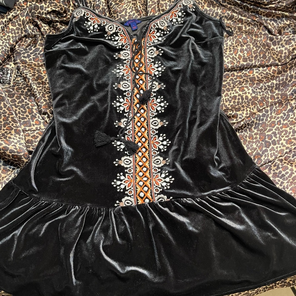 Aeropostale Crushed Velvet Black Dress - Picture 5 of 12